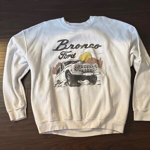 Ford Bronco Graphic White Crewneck Sweatshirt